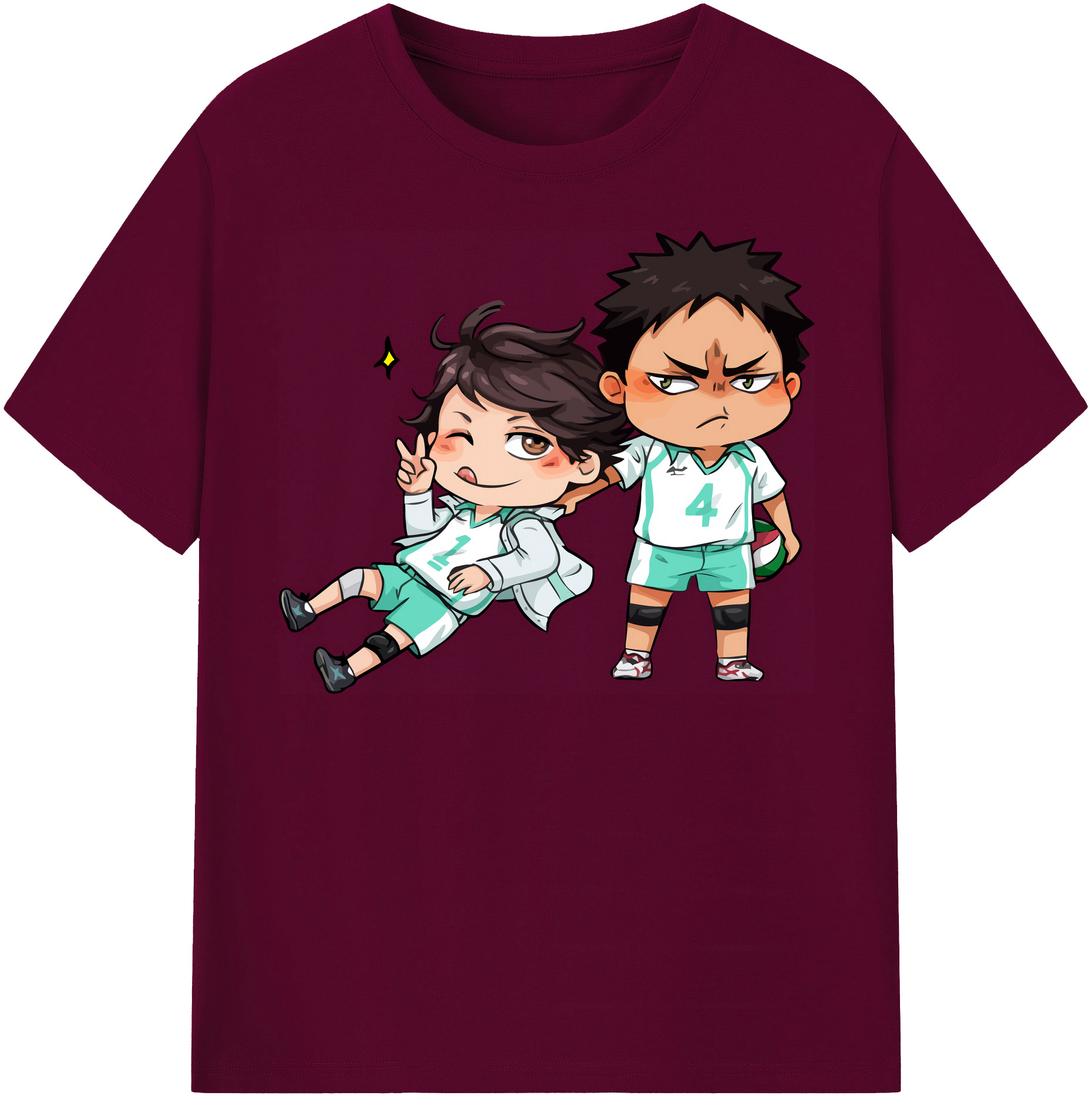 （画像用） ハイキュー!! Haikyu!! レディースカジュアルプリントTシャツ（綿100％）